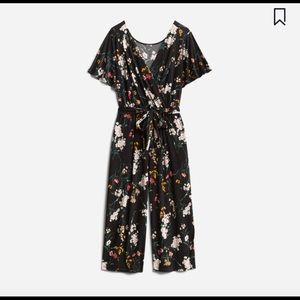 Black Floral Jillian Knit Jumpsuit 3X
